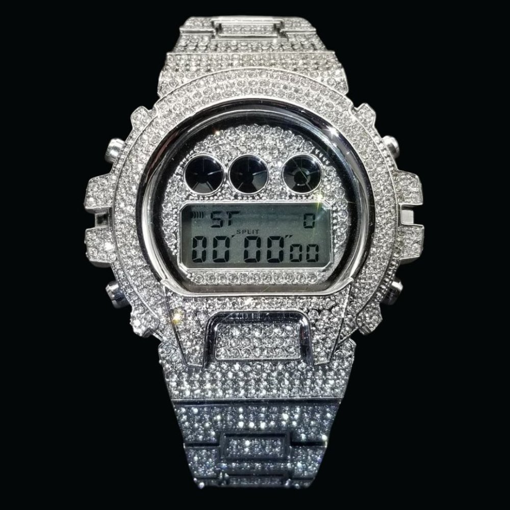 Luxury Chronograph Digital Led Diamond Waterproof  Watch